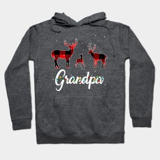 Grandpa Reindeer Plaid Pajama Shirt Family Christmas Hoodie